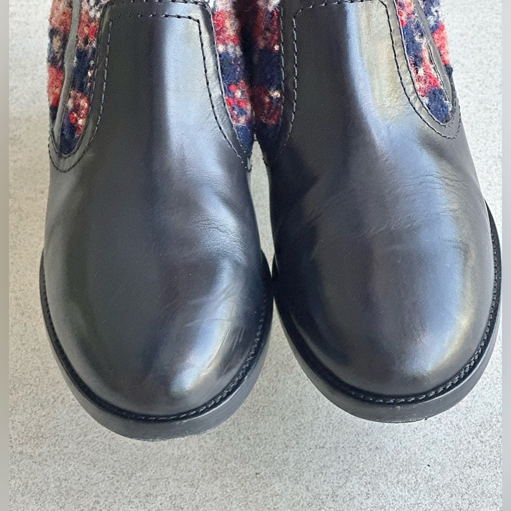 CHANEL 2017 Lambskin & Tweed Pattern Ankle Black Boots Size 40 - Picture 8 of 14